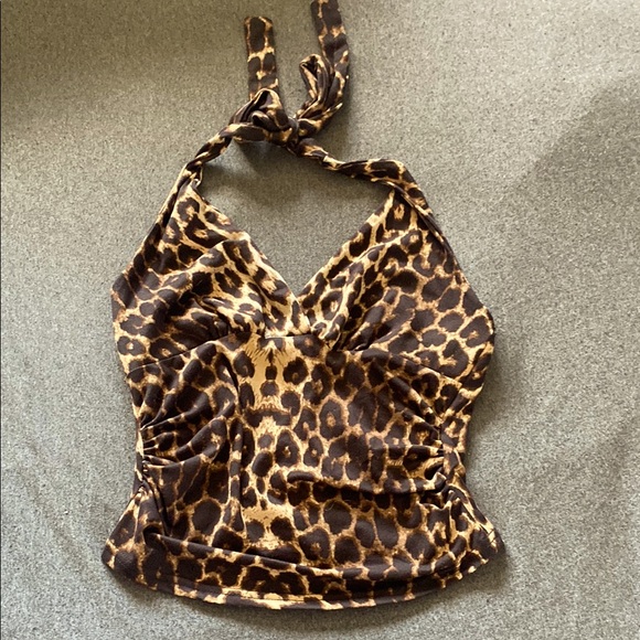 SHEIN Tops - SHEIN Brown Tan Ruched Tie Front Tank Top